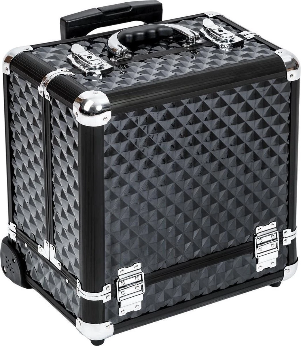 Dreamble Make-up Koffer - Make-up Trolley - Zwart - Rijdbaar - Met Wieltjes - Compact - 8 Vakken - Met Slot - 2 Sleutels 2 Dreamble Make-up Koffer - Make-up Trolley - Zwart - Rijdbaar - Met Wieltjes - Compact - 8 Vakken - Met Slot - 2 Sleutels - Afbeelding 2