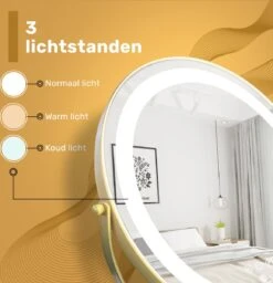 Great's® Make Up Spiegel Met LED Verlichting - ⌀ 40cm - Visagie Spiegel Rond - Extra Close Up Spiegeltje 10x - Goud -Maybelline Beauty Verkoop 1157x1200 2