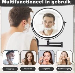 Make Up - Spiegel - Led Verlichting - 10X Vergroting - 3 Lichtstanden - Wandspiegel Rond - Badkamer - Mat Zwart - Draadloos 13 Make Up - Spiegel - Led Verlichting - 10X Vergroting - 3 Lichtstanden - Wandspiegel Rond - Badkamer - Mat Zwart - Draadloos -Maybelline Beauty Verkoop 1200x1174 4