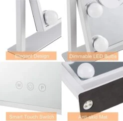 Bright Beauty Vanity Make Up Spiegel Met Verlichting - Wit - Dimbaar Met Drie Lichtstanden -Maybelline Beauty Verkoop 1200x1177 1