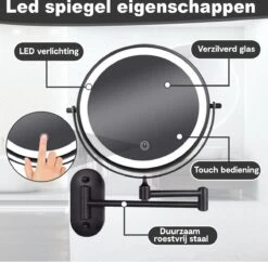 Make Up - Spiegel - Led Verlichting - 10X Vergroting - 3 Lichtstanden - Wandspiegel Rond - Badkamer - Mat Zwart - Draadloos 15 Make Up - Spiegel - Led Verlichting - 10X Vergroting - 3 Lichtstanden - Wandspiegel Rond - Badkamer - Mat Zwart - Draadloos -Maybelline Beauty Verkoop 1200x1178 2
