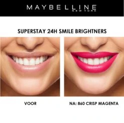 Maybelline SuperStay 24H Smile Brighters Lippenstift - 860 Crisp Magenta - Roze - Langhoudend 15 Maybelline SuperStay 24H Smile Brighters Lippenstift - 860 Crisp Magenta - Roze - Langhoudend -Maybelline Beauty Verkoop 1200x1196 1