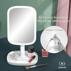 HighHome - Make Up Spiegel Met Led Verlichting - Inclusief 10x Spiegel - 3 Warmtes - 360 °C Draaibaar -Maybelline Beauty Verkoop 1200x1200 290