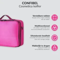 Cosmetica Koffer - Make-up Koffer Met Verstelbare Vakken - Visagie En Nagelstyliste Beauty Koffer - 40x30x14CM - Roze -Maybelline Beauty Verkoop 1200x1200 307