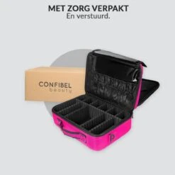 Cosmetica Koffer - Make-up Koffer Met Verstelbare Vakken - Visagie En Nagelstyliste Beauty Koffer - 40x30x14CM - Roze -Maybelline Beauty Verkoop 1200x1200 309