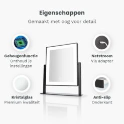 Mirlux Hollywood Spiegel Met Verlichting - Make Up - Visagie - Dimbaar LED Lampen Licht - Zwart -Maybelline Beauty Verkoop 1200x1200 344