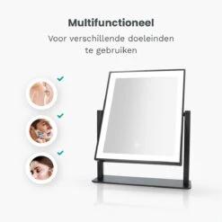 Mirlux Hollywood Spiegel Met Verlichting - Make Up - Visagie - Dimbaar LED Lampen Licht - Zwart -Maybelline Beauty Verkoop 1200x1200 345