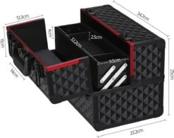 Make-upkoffer, Kapperskoffer, Cosmeticakoffer, Lege Nagelkoffer, Multikoffer, Afsluitbaar Voor Nageldesign/massageolie/fotoapparatuur, 34,7 X 22,2 X 25 Cm , Volledig Zwart HM-YAHEE-411233 -Maybelline Beauty Verkoop 1200x946